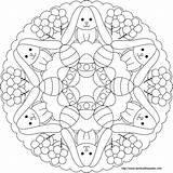Coloring Bunny Ostern Mandalas Mandala1 Pasen Osterei Mandela Bunnies 1600 Pascua sketch template