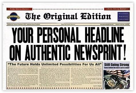 fake newspaper headlines front page gift prank