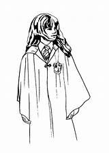 Hermione Granger Coloring Pages Harry Potter Coloriage sketch template