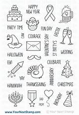 Stamp Clear Next Holidays Plan sketch template