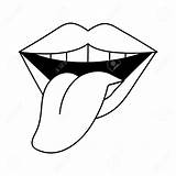 Tongue Drawing Clipart Mouth Vector Line Icon Outline Clip Sassy Smiling 1300 Drawings Arts Paintingvalley sketch template