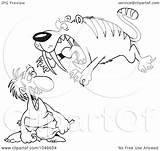 Tiger Caveman Tooth Saber Attacking Cartoon Outline Clip Sabertooth Toonaday Royalty Illustration Rf Skull Clipart 2021 Template sketch template