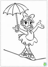 Duck Daisy Coloring Pages Disney Color Print Dinokids Printable Mouse Mickey Kids Donald Umbrella Close Cartoon sketch template