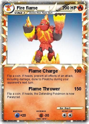 pokemon fire flame   flame charge  pokemon card