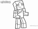 Roblox Minecraft Alex Coloring Pages Characters Printable Color Kids Friends Adults Noob Template sketch template