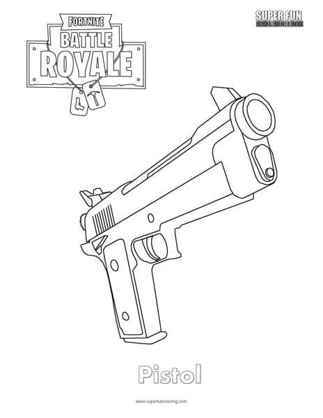 pistol fortnite coloring page super fun coloring
