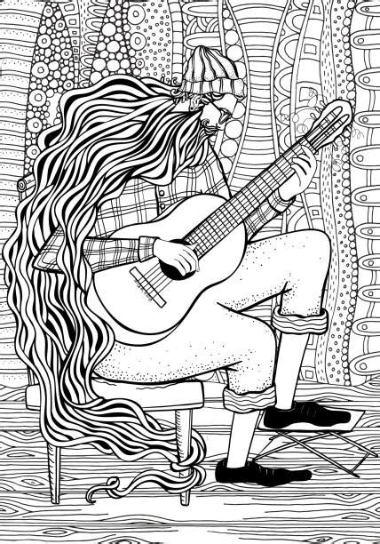 spanish guitar drawings illustrations royalty  vector graphics