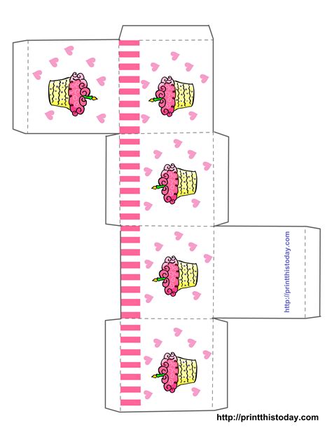 cupcakesboxestemplatesprintablefree box templates printable