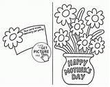 Coloring Card Mothers Kids Flowers Pages Printables Mother Tags Colouring Sheet Wuppsy Find sketch template