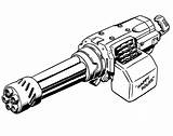 Minigun Shadowrun Nerf Kleurplaat Pistool Guns Sniper Cyberpunk Pistol Ak M4 M16 Futuristic Carbine sketch template