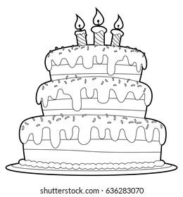 coloring book outlined  layer cake stock vector royalty