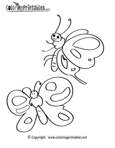 printable butterflies coloring page