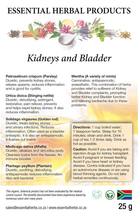 kidneys  bladder essential herbal products