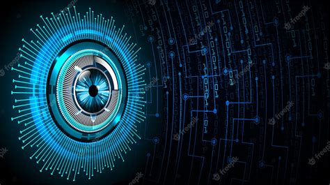 Fondo De Concepto De Tecnología Futura De Circuito Ojo Azul Cyber