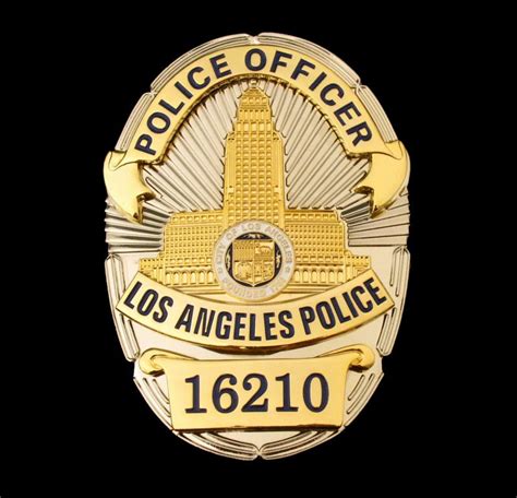 lapd los angeles police officer badge solid copper replica  props