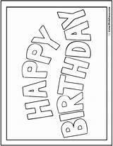 Birthday Coloring Happy Pages Banners Cards Banner Pdf Printable Customizable Birthdaybuzz Colorwithfuzzy Digital sketch template