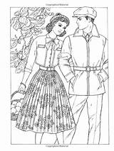 Coloring Pages Adult Book Adults Printable Haven Creative 1950s Fashions Sheets Vintage Amazon sketch template