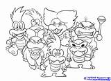 Coloring Koopalings Pages Bowser Popular sketch template