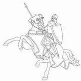 Chevalier Armure Armadura Cavaleiro Caballeros Chevaliers Caballo Hellokids Cavalo Andando Medievales Nourrit sketch template