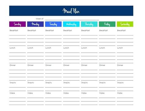 monthly meal planner template excel dinner calendar meal