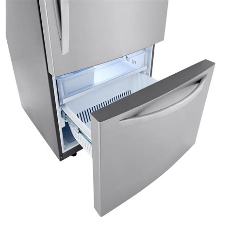 lg electronics  cu ft bottom freezer refrigerator  printproof stainless steel