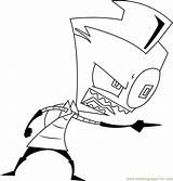 Zim Invader Disguise Pointing Coloringpages101 sketch template