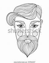 Zentangle Mustache sketch template