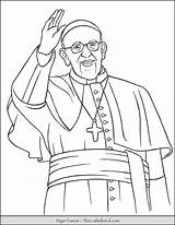 Pope Francis Coloring Thecatholickid Catholic sketch template