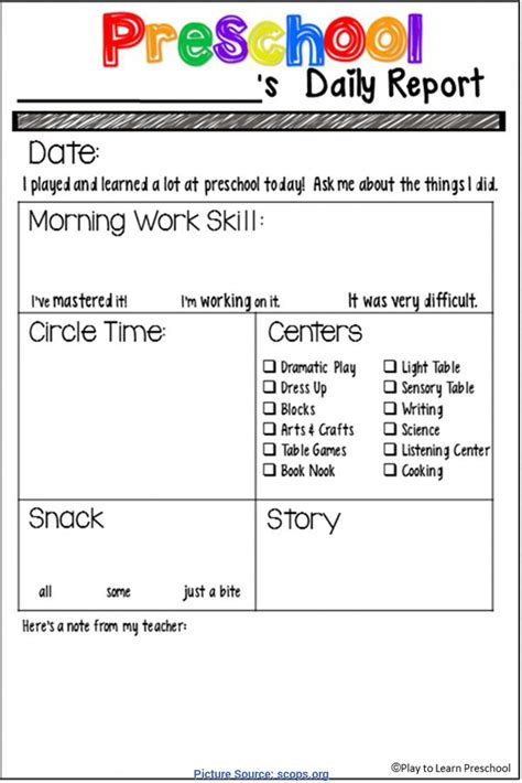 preschool daily lesson plan template oflubntl intended  blank