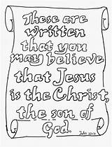 Coloring Pages Kids Bible Believe 31 Verse Sheets May John These Written Luke 20 Sunday School Colouring Coloringpagesbymradron Mr Color sketch template