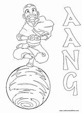 Avatar Airbender Last Aang Coloring Color Pages Print sketch template