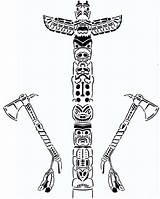 Totem Drawing Tomahawk Coloring Poles Indian Netart Native American Drawings Paintingvalley sketch template