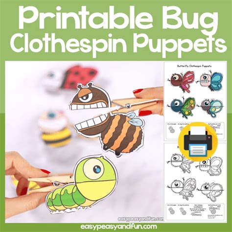 bugs clothespin puppets easy peasy  fun