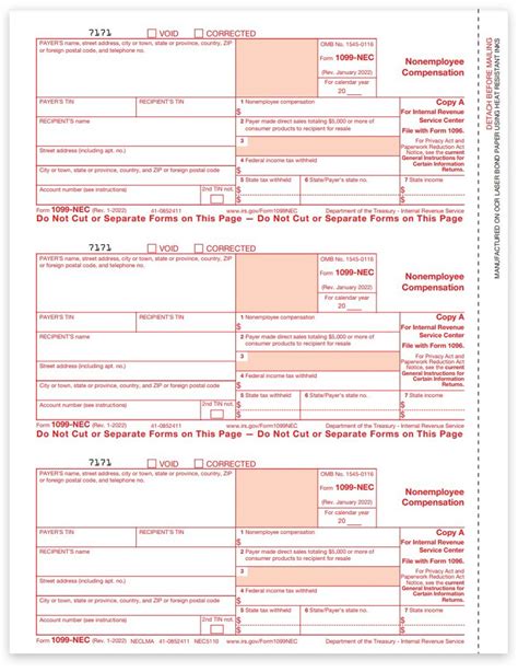 nec tax form copy    employee compensation zbp forms