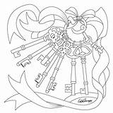 Coloring Pages Keys Fairy Key Adult Color Printable Mandala Comments Therapy Discover sketch template