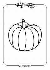 Pumpkin Vegetables Coloring Easy Pages Toddlers Kids sketch template