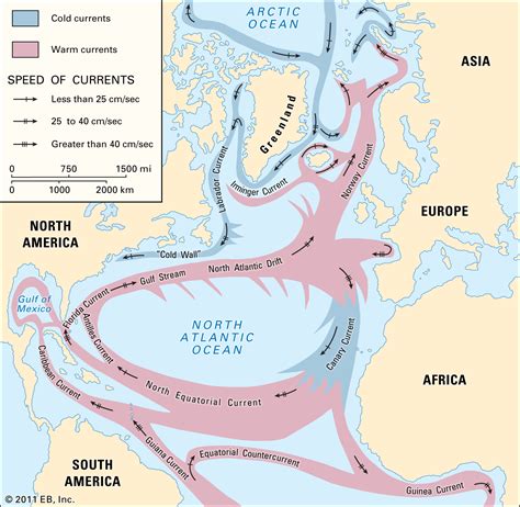 atlantic ocean hydrology currents salinity britannica