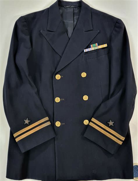 vintage ww  navy officers uniform jacket  patches badges usn