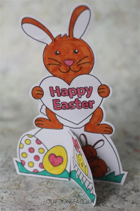 easter bunny card template  printable crafts  sea