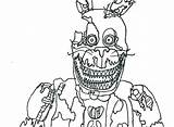 Bonnie Pages Coloring Nightmare Fnaf Template sketch template