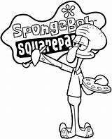 Squidward Spongebob Kolorowanka Kolorowanki Skalmar Wydruku Druku Topcoloringpages sketch template