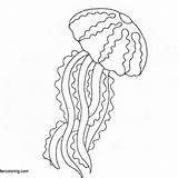 Jellyfish Easy Printable sketch template