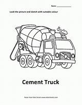 Truck Coloring Cement Vehicles Comments Colouring sketch template