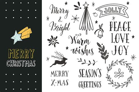 merry christmas hand lettering graphic objects creative market
