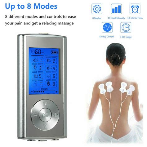 tens unit muscle stimulator   electrode pads  modes rechargeable electric pulse massager