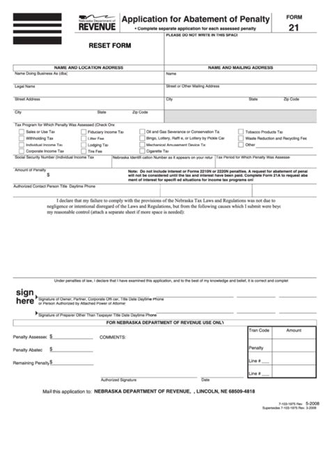 fillable form  application  abatement  penalty