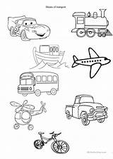 Transportation Coloring Transport Worksheet Worksheets Toddlers Pages Esl Printable Made sketch template