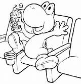 Coloring Pages Paper Mario Yoshi Popular sketch template