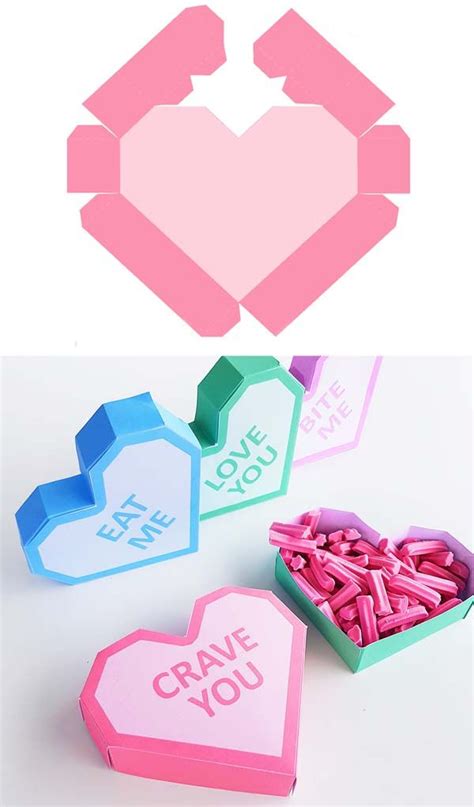 conversation heart gift box printable  valentines day gift