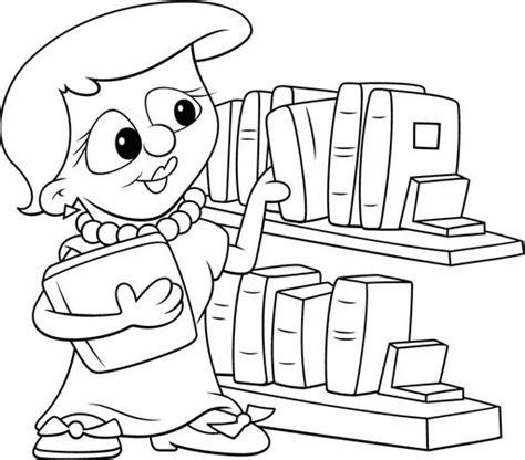 librarian coloring pages coloring pages